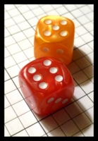 Dice : Dice - 6D Pipped - Red and Orange Satin - Gen Com Aug 2012